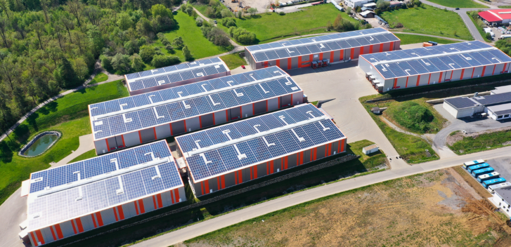 Lagerlogistik Grüne Umwelt Photovoltaik Lagerhalle Lager Rüdinger